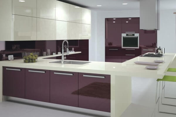High Gloss Modular kitchen design in Delhi