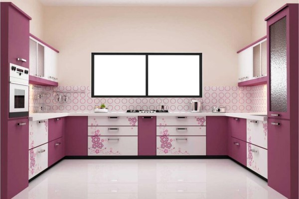 PVC Modular kitchen design in dwarka