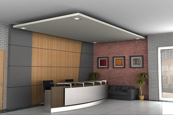 Office Reception interior in gurgaon